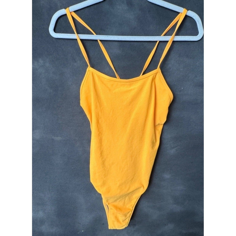 Jolyn One Piece Swimsuit Women Yellow Orange Tie Back Athletic Training Swimwear